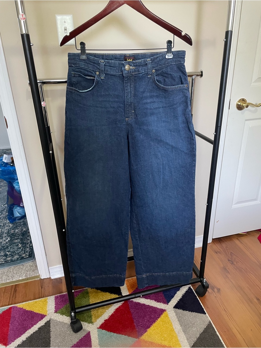 Lee Dark Blue Denim Jeans with Yellow Logo Patch